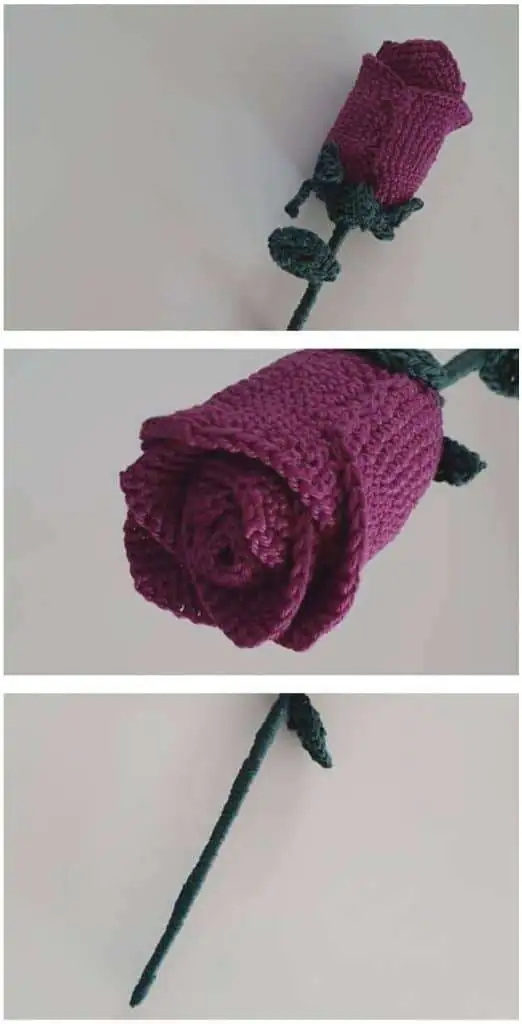 Rose lavet af garn