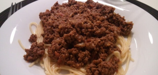 Spaghetti og kødsovs