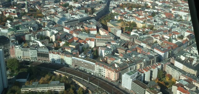 Udsigt fra fjernsynstårnet i Berlin